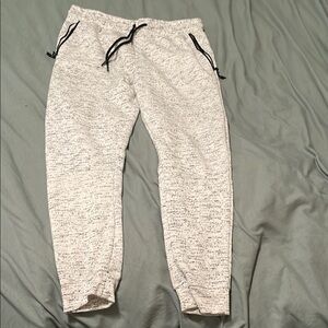White Jogger Pants with Black Drawstrings
